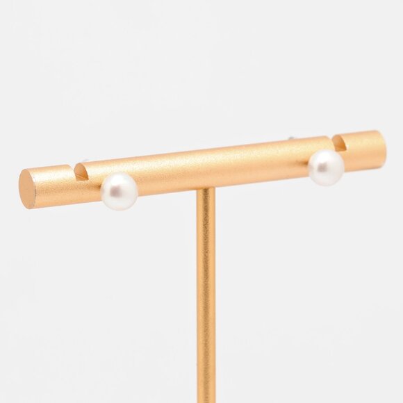 Vintage Sterling Silver White Fake Pearl Stud Earrings - Picture 5 of 6